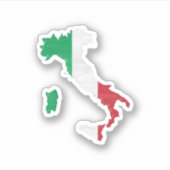 Italiaanse vlag en kaart sticker (Voorkant)