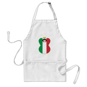 Italiaanse Vlag Engel Zwart Haar Standaard Schort