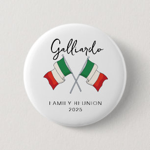 Italiaanse Vlag Familie Reünie Ronde Button 5,7 Cm