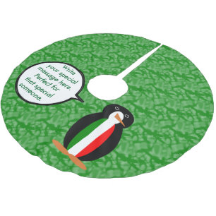 Italiaanse Vlag Feestdag Mevrouw Pinguïn Praat Kerstboom Rok