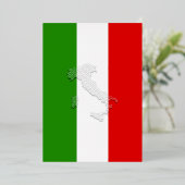 Italiaanse vlag folie uitnodiging (Staand Voorkant)