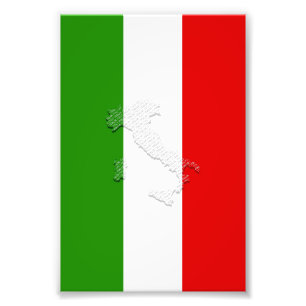 Italiaanse vlag foto afdruk