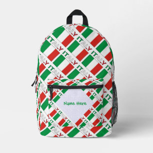Italiaanse Vlag Getegeld Gepersonaliseerd Erfgoed Bedrukte Rugzak