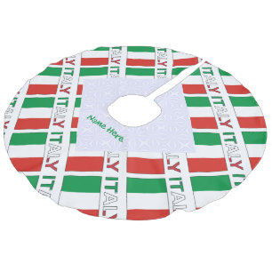 Italiaanse Vlag Getegeld Gepersonaliseerd Erfgoed Imitatie Linnen Kerstboom Kleed