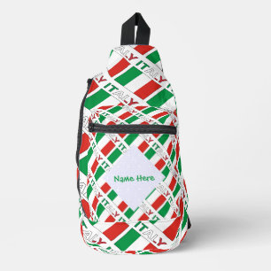 Italiaanse Vlag Getegeld Gepersonaliseerd Erfgoed  Sling Bag