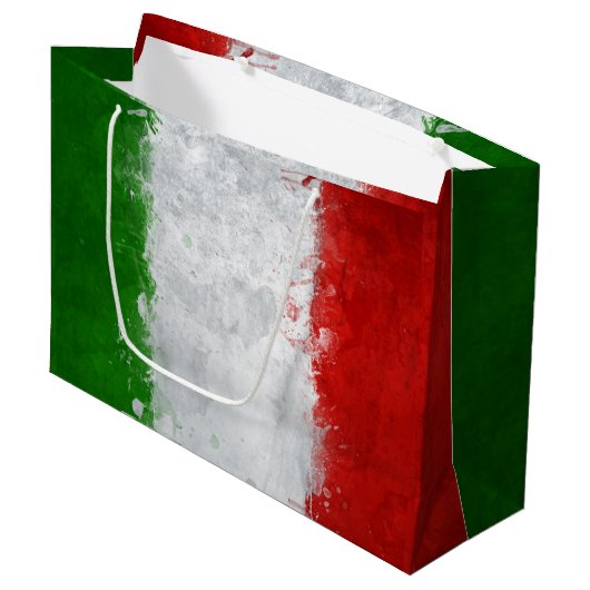 Italiaanse vlag Gift Bag Large Cadeauzakje (Voorkant Gekanteld)