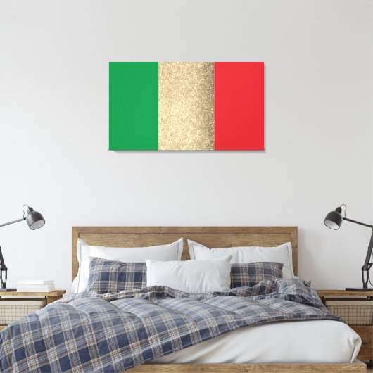 Italiaanse vlag Gold Canvas Afdruk (Insitu (Slaapkamer))