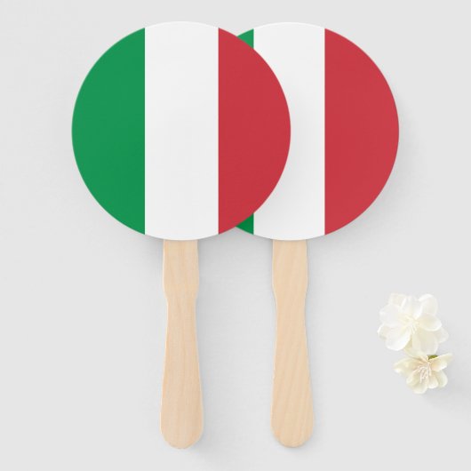 Italiaanse vlag handwaaier (Voorkant en achterkant)