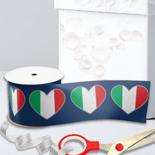 Italiaanse vlag harten op koningsblauw lint