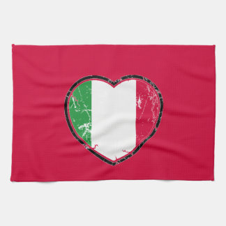 Italiaanse vlag Heart Kitchen Towel Theedoek