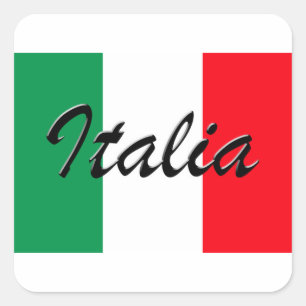 Italiaanse vlag - hoge kwaliteit vierkante sticker