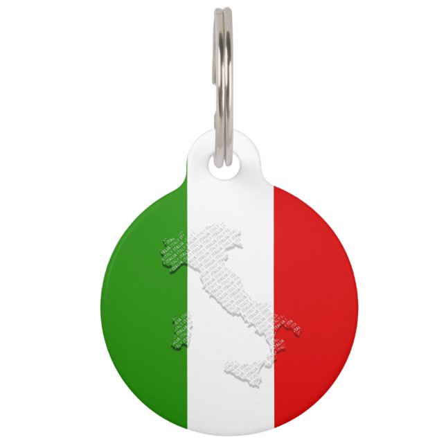 Italiaanse vlag huisdierpenning (Voorkant)