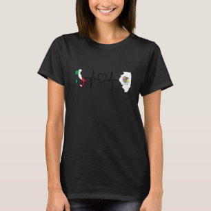 Italiaanse Vlag Italië Illinois Hartslag T-shirt