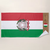 Italiaanse vlag & Italië monogram / strandlaken (Voorkant)