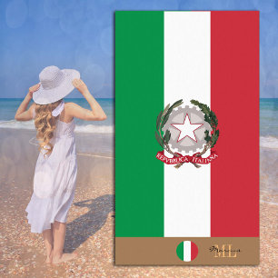Italiaanse vlag & Italië monogram / strandlaken