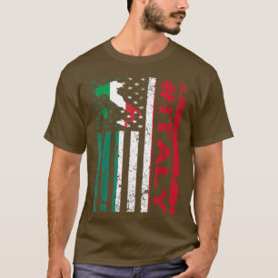 Italiaanse vlag Italië Verenigde Staten Pride T-shirt