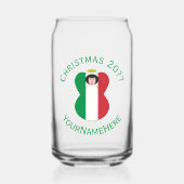 Italiaanse vlag kerst engel gepersonaliseerd blikvorm glas (Voorkant)