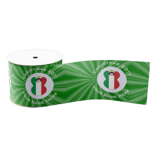 Italiaanse Vlag Kerstengel Personaliseren Grosgrain Lint
