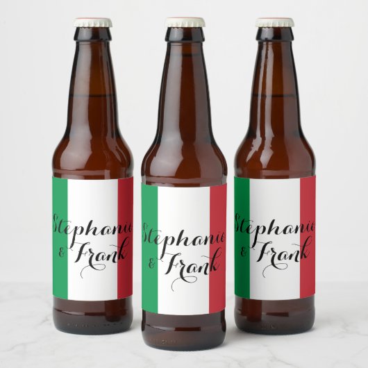 Italiaanse vlag kleuren bruiloft bier etiket (Flessen)