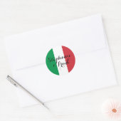 Italiaanse vlag kleuren bruiloft ronde sticker (Envelop)