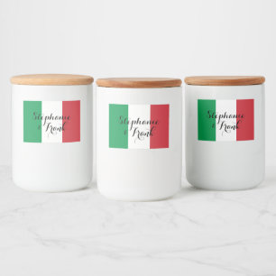 Italiaanse vlag kleuren bruiloft voedselcontainer etiket