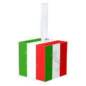 Italiaanse vlag kubus ornament (Voorkant hoekig)