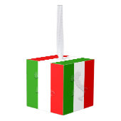 Italiaanse vlag kubus ornament (Achter hoekig)