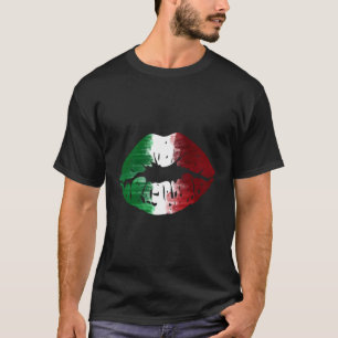 Italiaanse vlag kus me ik ben Italiaanse lippen T-shirt