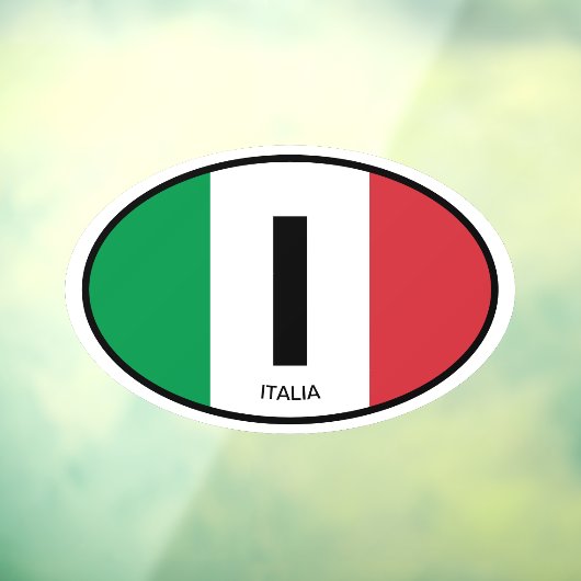 Italiaanse vlag landcode ovale vinyl auto raamsticker (Vel 3)