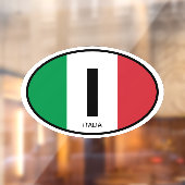 Italiaanse vlag landcode ovale vinyl auto raamsticker (Vel 2)