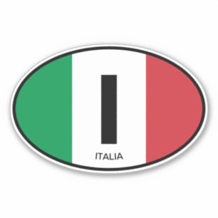 Italiaanse vlag landcode ovale vinyl auto sticker