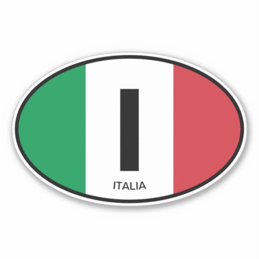 Italiaanse vlag landcode ovale vinyl auto sticker (Voorkant)