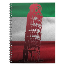 Italiaanse vlag met een hint van Pisa - notebook Notitieboek