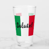Italiaanse vlag met groet Salute Glas (Voorkant)