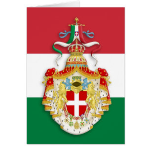 Italiaanse vlag met insignes van het Koninkrijk It
