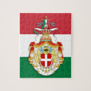 Italiaanse vlag met insignes van het Koninkrijk It Legpuzzel