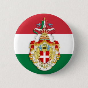 Italiaanse vlag met insignes van het Koninkrijk It Ronde Button 5,7 Cm