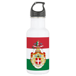 Italiaanse vlag met insignes van het Koninkrijk It Waterfles