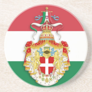 Italiaanse vlag met insignes van het Koninkrijk It Zandsteen Onderzetter