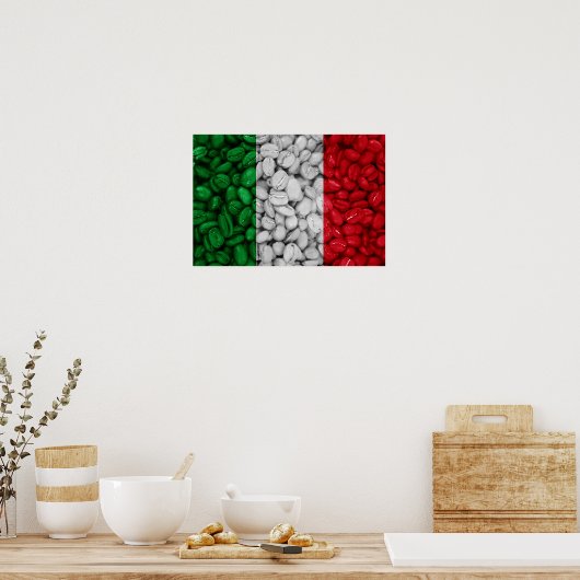 Italiaanse vlag met koffie poster (Keuken)