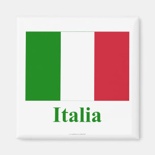 Italiaanse vlag met naam in het Italiaans Magneet