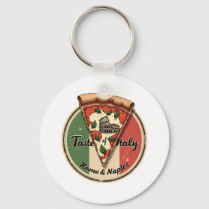 Italiaanse vlag met vintage Rome & Napolitaanse pi Sleutelhanger