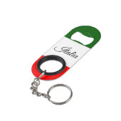 Italiaanse vlag mini flessenopener (Achterkant Gekanteld)