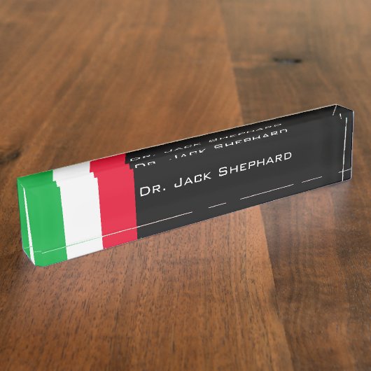 Italiaanse vlag naambordje (Zijkant)