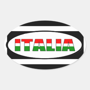 Italiaanse vlag ovale sticker