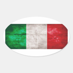 Italiaanse vlag ovale sticker