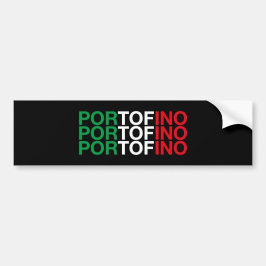 Italiaanse vlag PORTOFINO Bumpersticker (Voorkant)