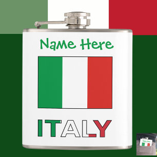 Italiaanse Vlag Republiek Dag Trots Persoonlijk Ca Heupfles
