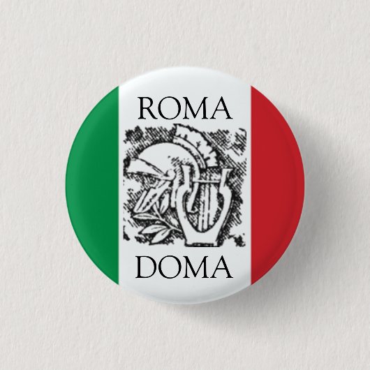 Italiaanse vlag ROMA DOMA Ronde Button 3,2 Cm (Voorkant)