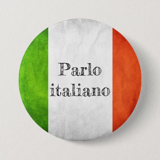 Italiaanse vlag ronde button 7,6 cm (Voorkant)